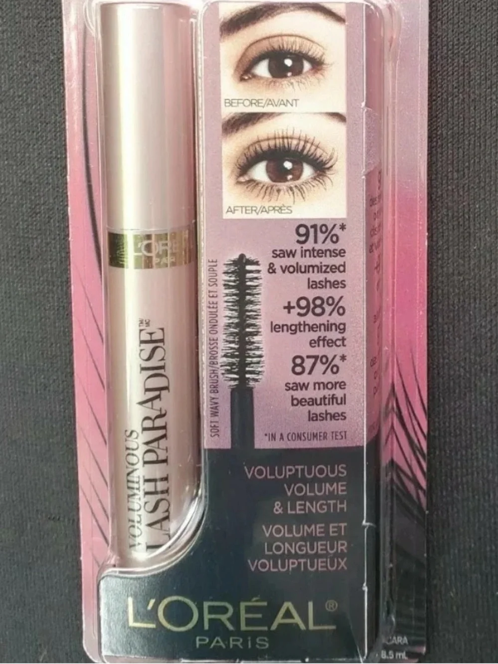 L'Oreal Voluminous Lash Paradise Mascara - Black 200 blackest black.